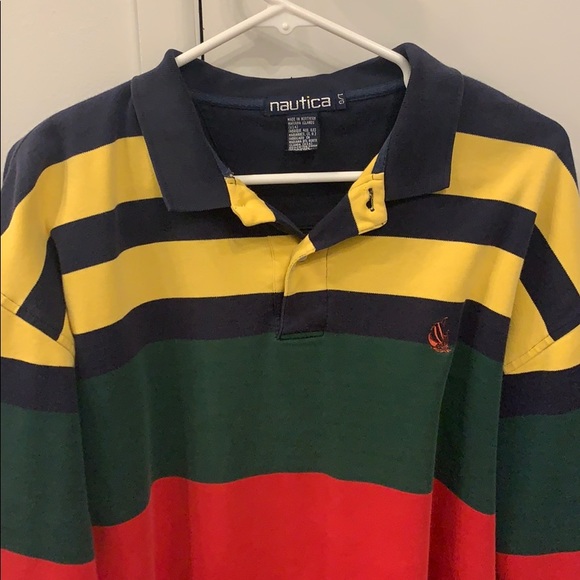 Vintage Nautica Rugby Long Sleeve Polo 